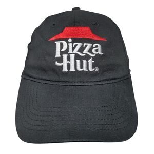 Pizza Hut Strapback Hat Black OSFA Adjustable Embroidered Employee Crew Cap